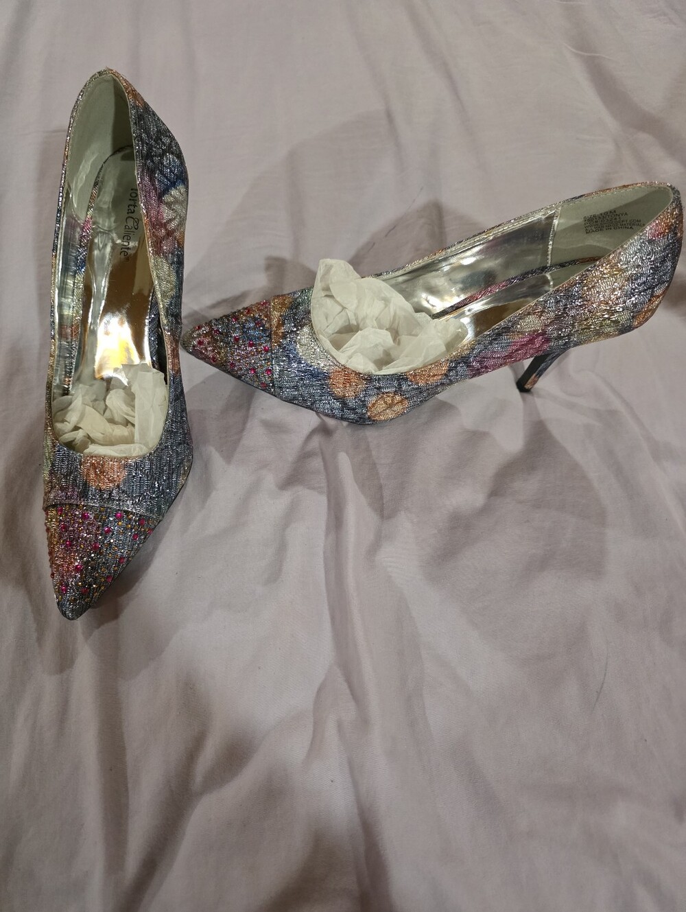 Glitter Multicolor Pointed-Toe Stiletto Pumps - Women